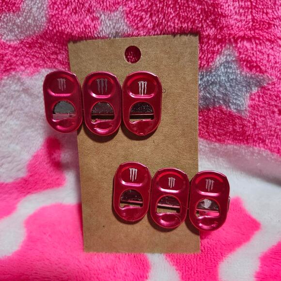 Pink Monster Tab Hair Clip Set - Picture 1 of 2